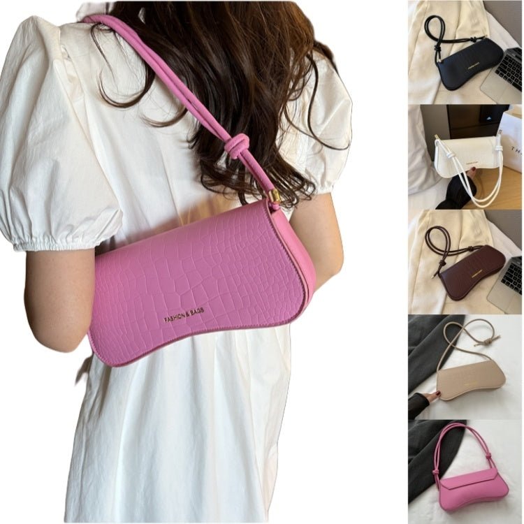Summer Minimalist PU Underarm Bag Chic Solid Color Square Shoulder Purse Versatile Crossbody Tote For Women Elegant Office - AXON