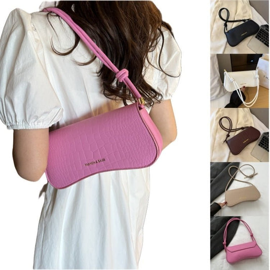 Summer Minimalist PU Underarm Bag Chic Solid Color Square Shoulder Purse Versatile Crossbody Tote For Women Elegant Office - AXON