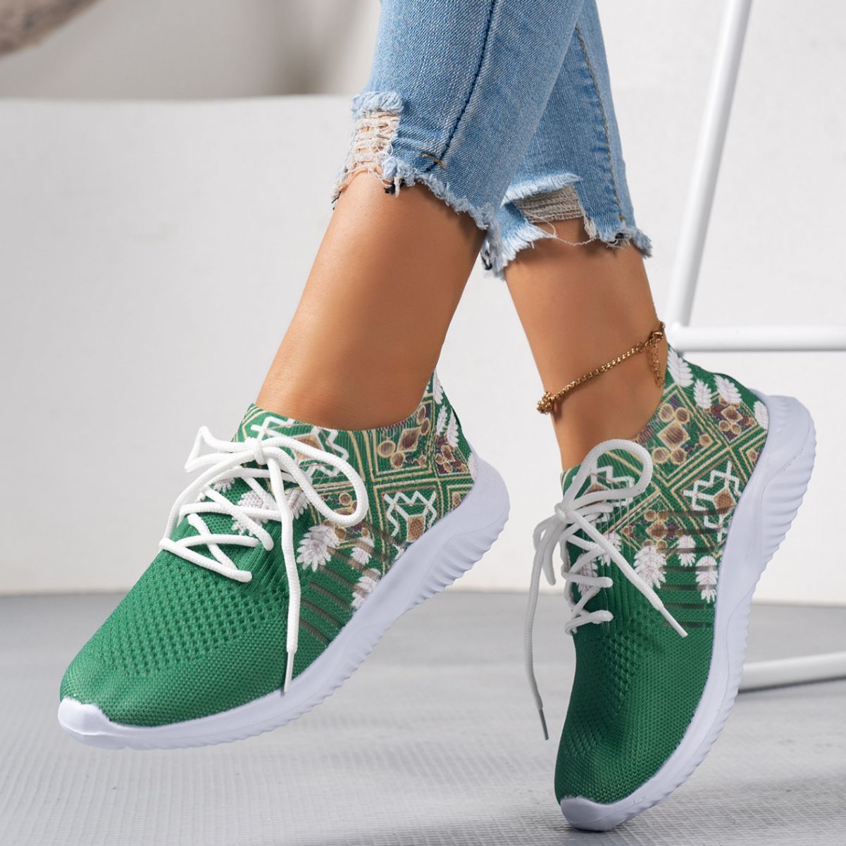 Summer New Flying Woven Stylish Flat Shoes Women - AXON