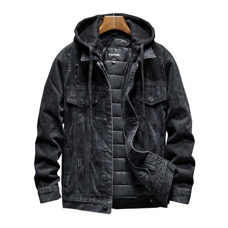 Thick denim jacket men - AXON
