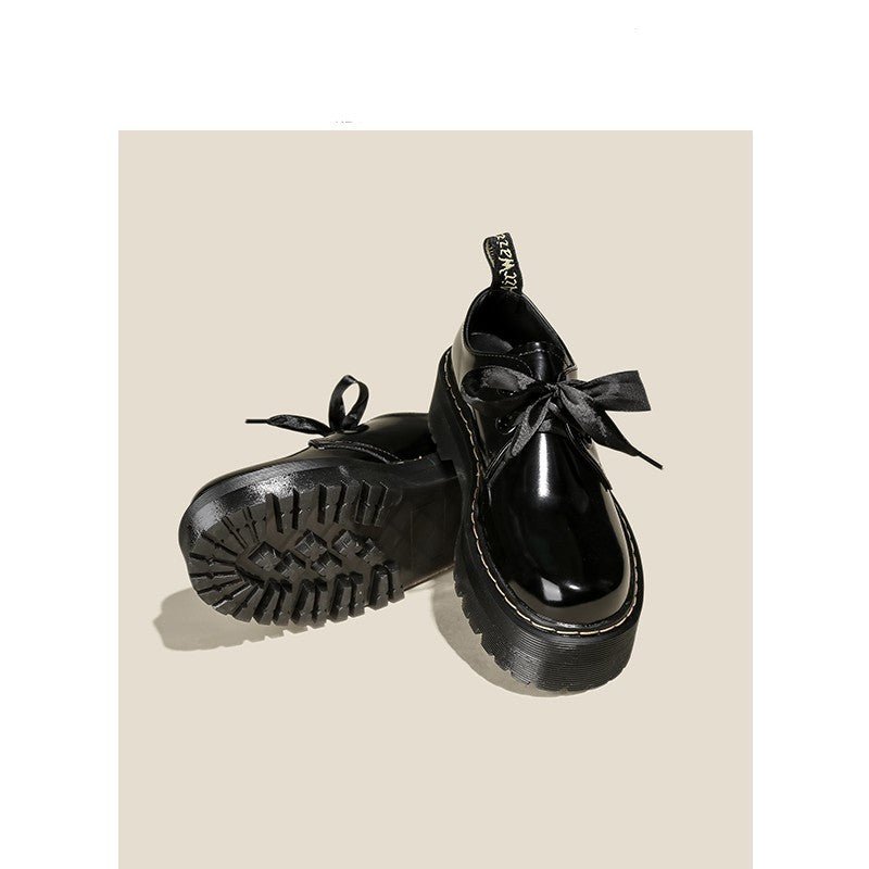 Thick Soled Small Leather Shoes For Women - AXON