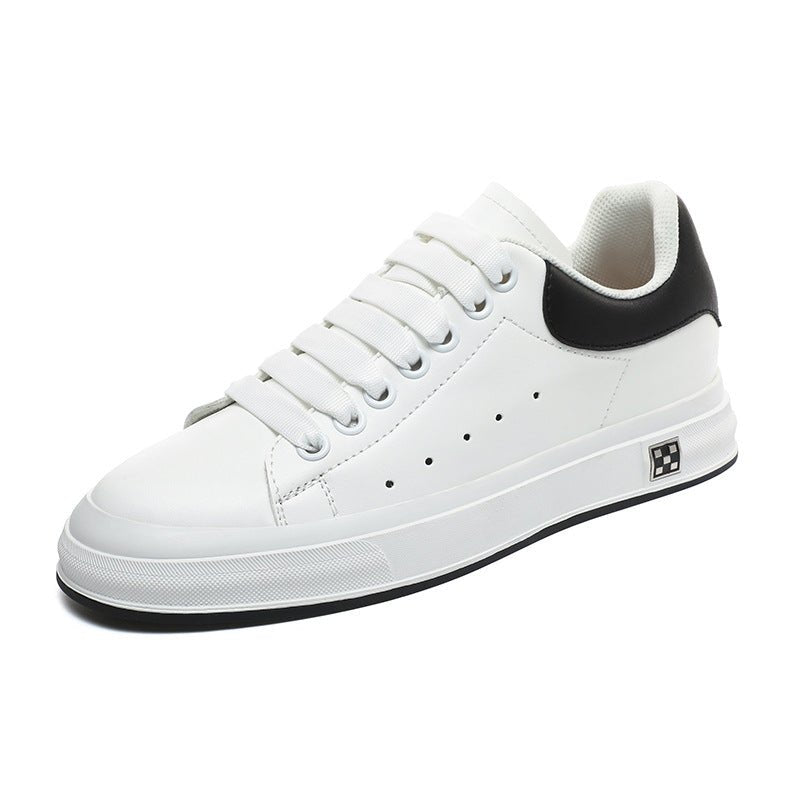 Trendy Men White Leather Soft Bottom Casual Shoes - AXON