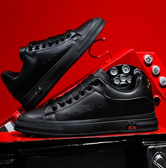 Trendy Men White Leather Soft Bottom Casual Shoes - AXON