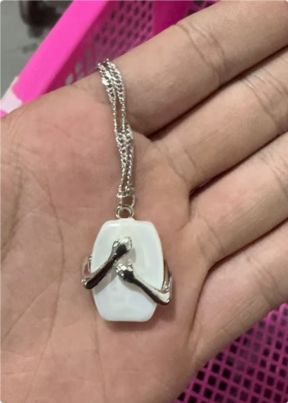 Unique Square Baroque Pearl Couple Pendant Necklace Valentines Day Lover Gift Party Jewelry - AXON