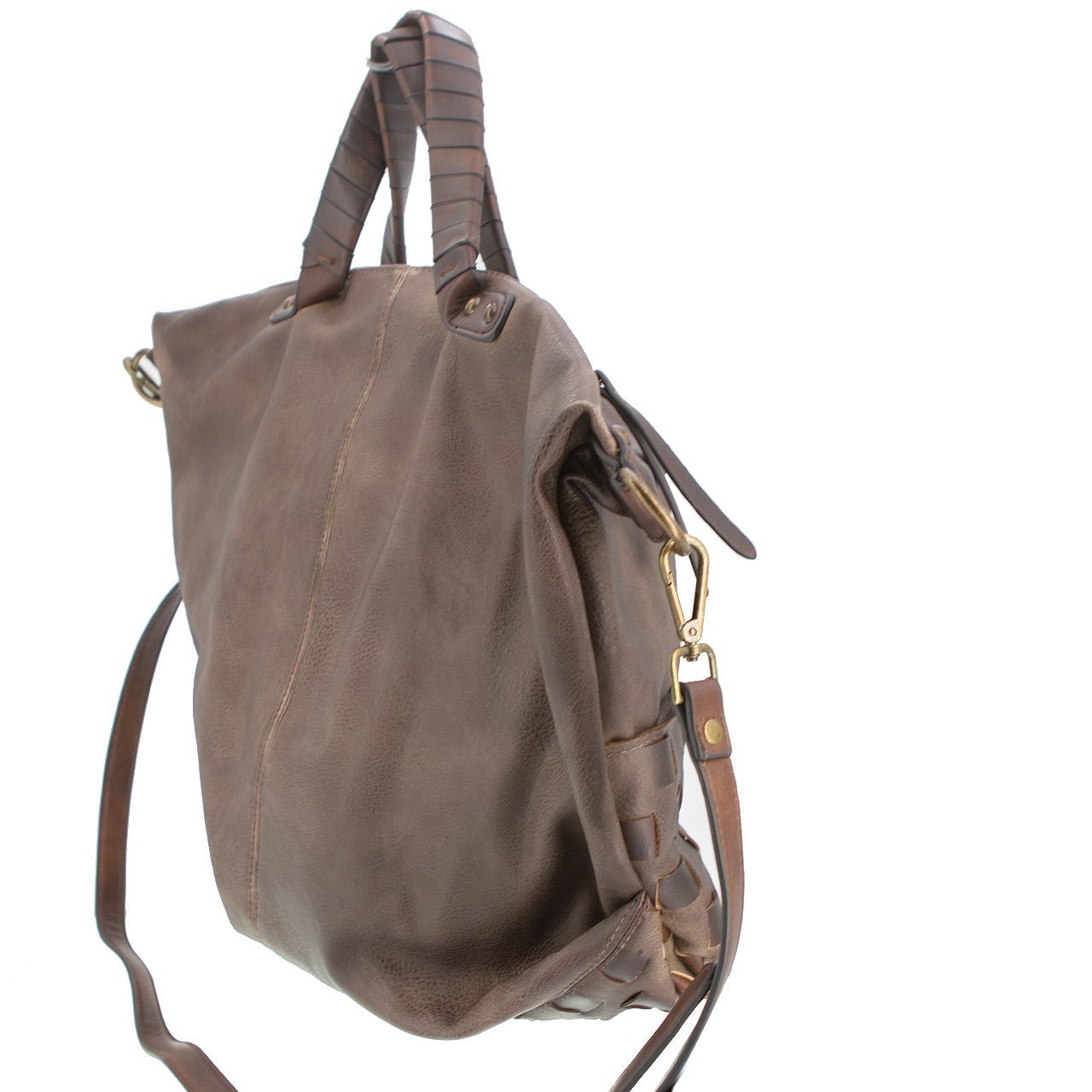 Vintage Bag Tasche Flechteinsatz Braun - AXON