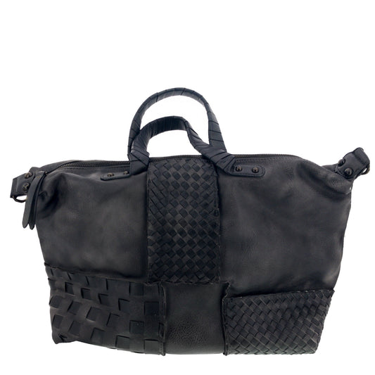 Vintage Bag Tasche Flechteinsatz Schwarz - AXON