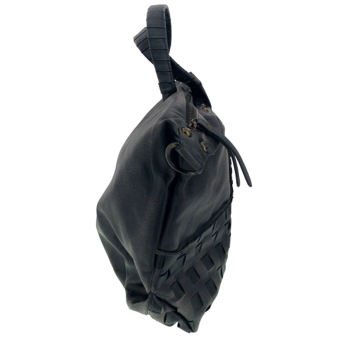 Vintage Bag Tasche Flechteinsatz Schwarz - AXON