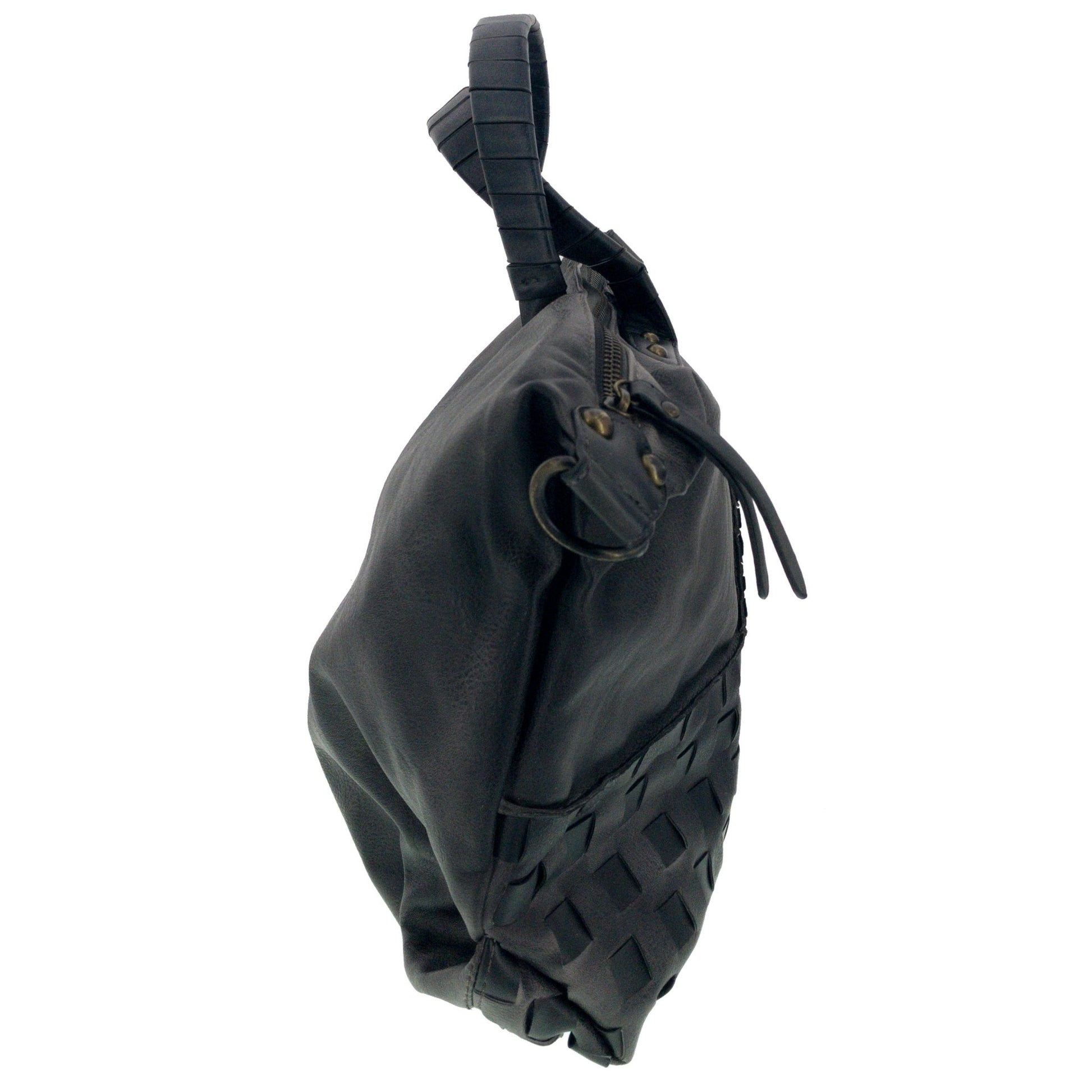 Vintage Bag Tasche Flechteinsatz Schwarz - AXON