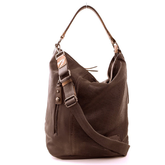 Vintage Beuteltasche mit Reißverschluß Dunkelbraun - AXON