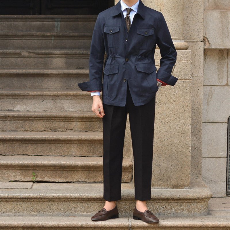 Vintage Lapel Hunting Jacket Jacket For Men - AXON