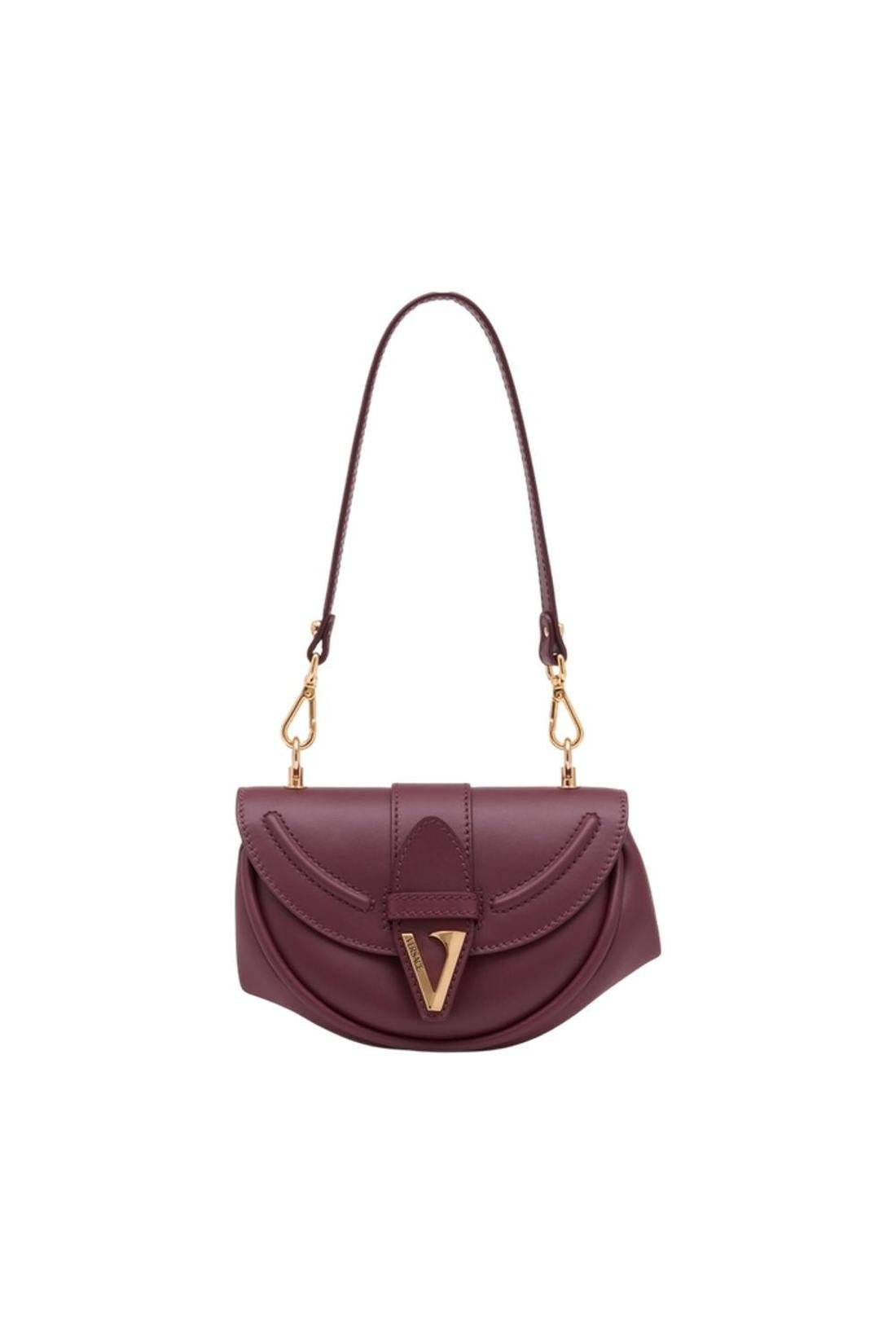 Virtus Small Schultertasche - Versace - Leder - Bordeaux - AXON