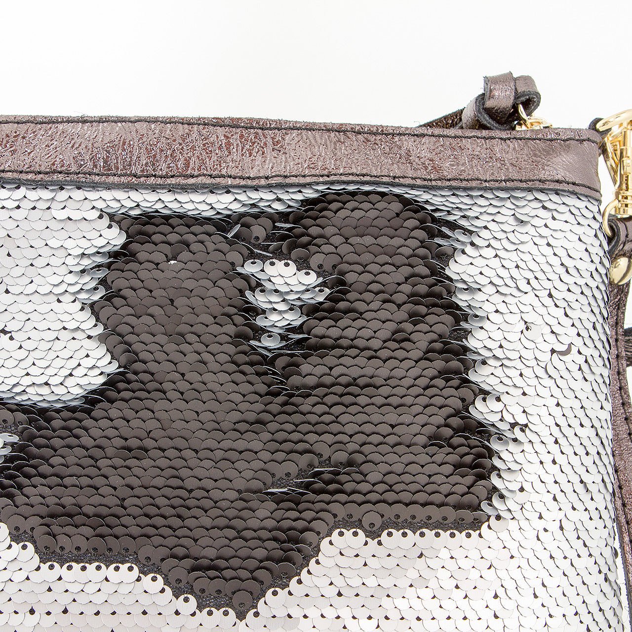 Wende Pailletten Mäppchen Clutch Silber - AXON