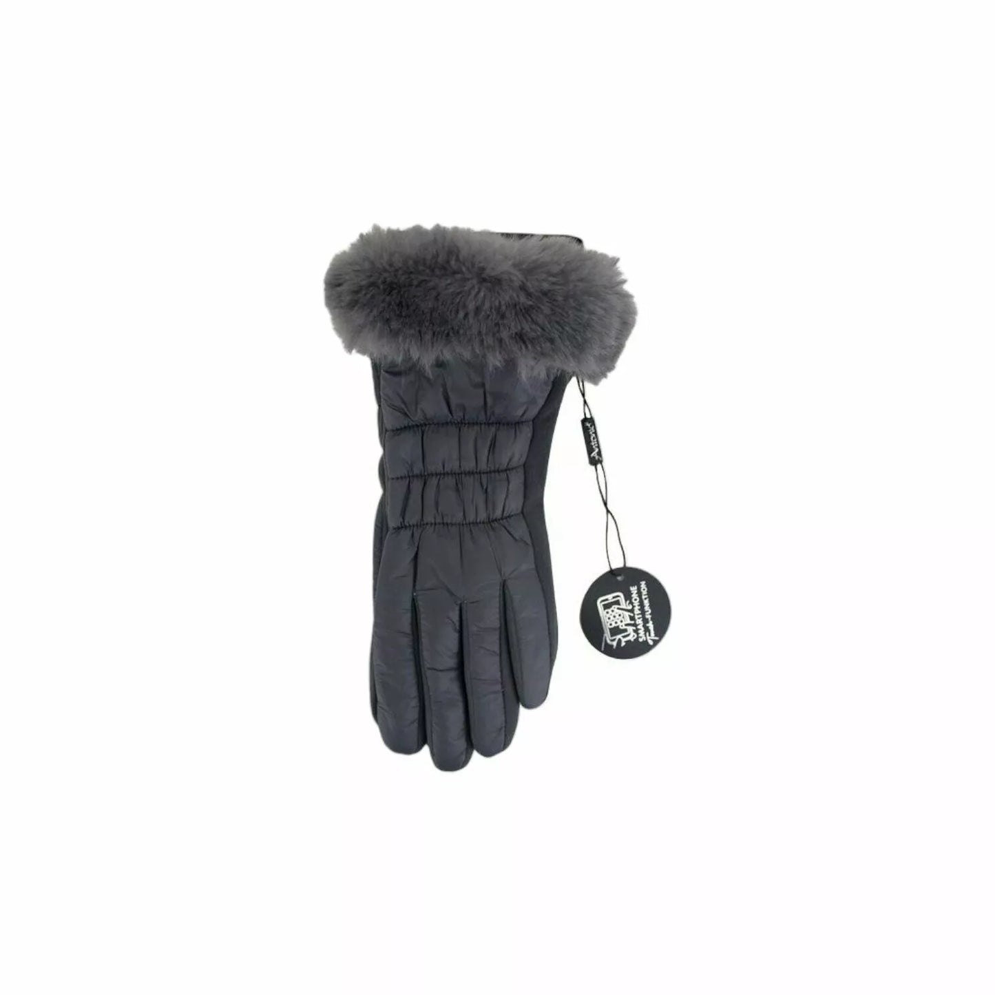 Winter Damen Handschuhe » Nylon Fingerhandschuhe Suede » Winterhandschuhe mit Kunstfell | Damenhandschuhe