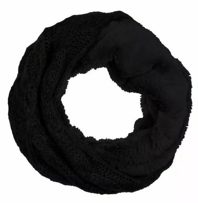Winter Damen Loop Schal » Loopschal mit Wendemöglichkeit » Strickschal mit Fell » Damenschal warm und flauschig