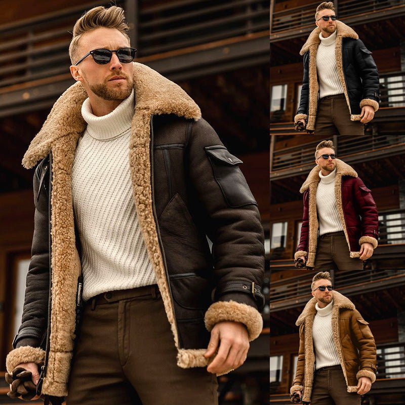 Winter Jacket Mens Military Fleece Warm Jackets Male Fur Collar Coats Army Tactical Jacket - AXON