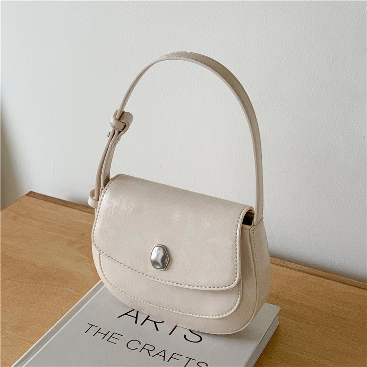 Women's Solid Color Simple Flap Messenger Bag - AXON