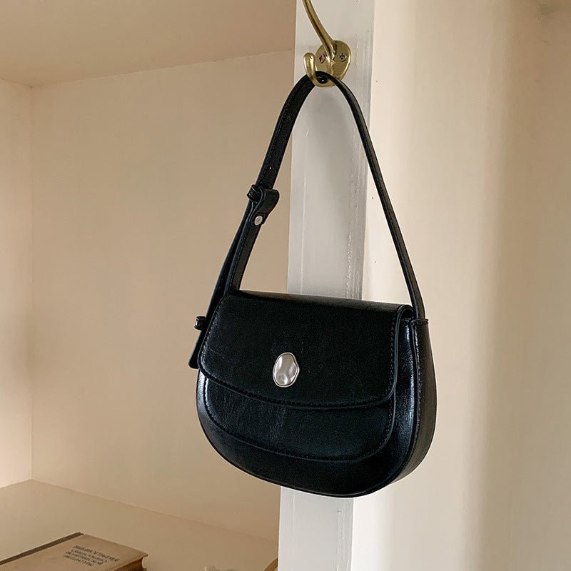 Women's Solid Color Simple Flap Messenger Bag - AXON