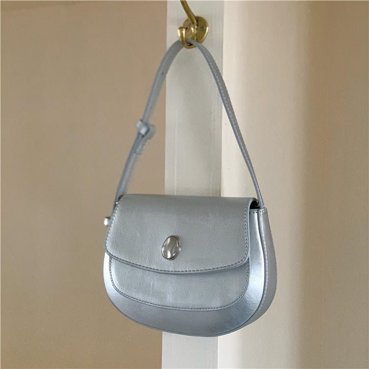 Women's Solid Color Simple Flap Messenger Bag - AXON