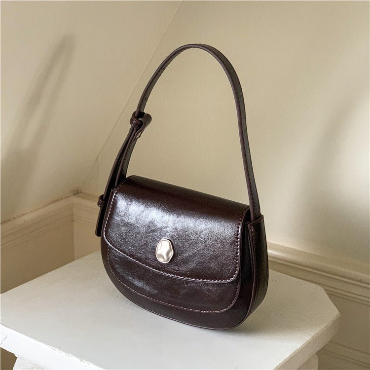 Women's Solid Color Simple Flap Messenger Bag - AXON