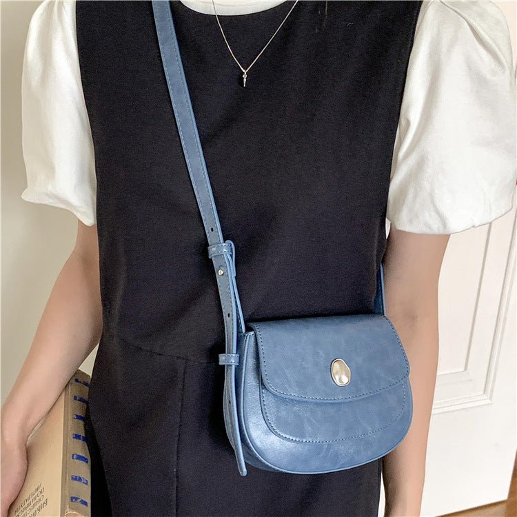 Women's Solid Color Simple Flap Messenger Bag - AXON