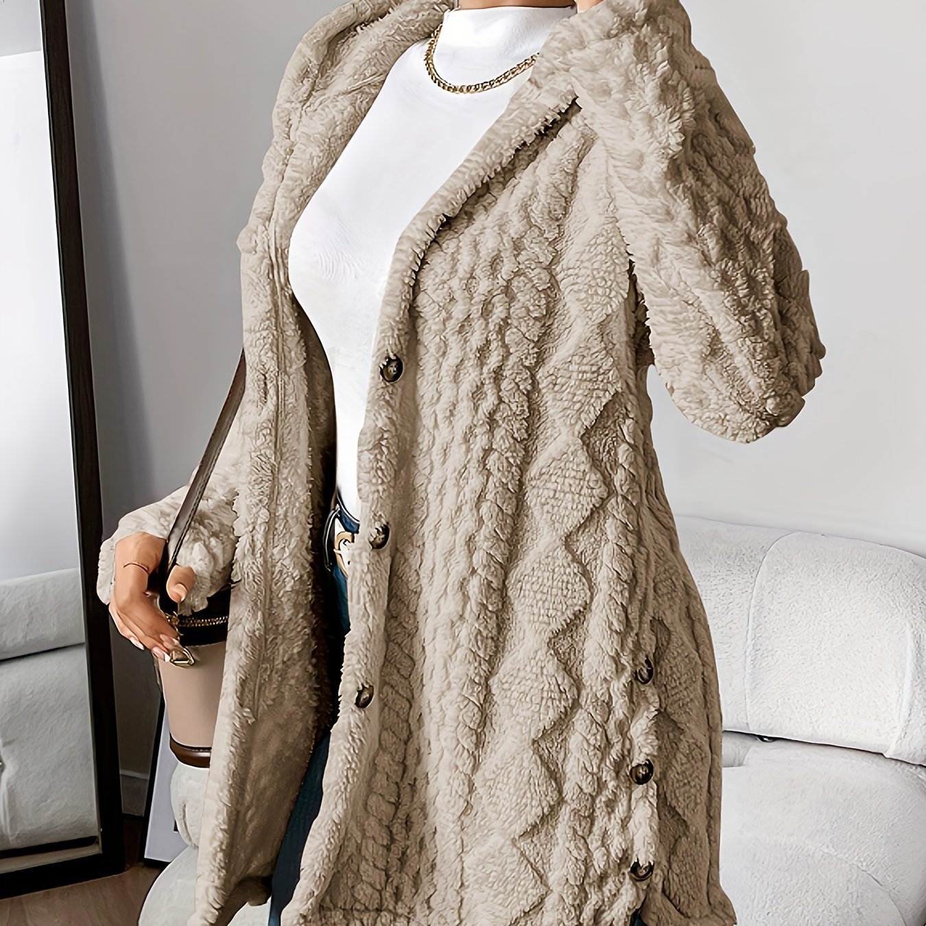 Women's Winter Long Hooded Cardigan Coat - AXON