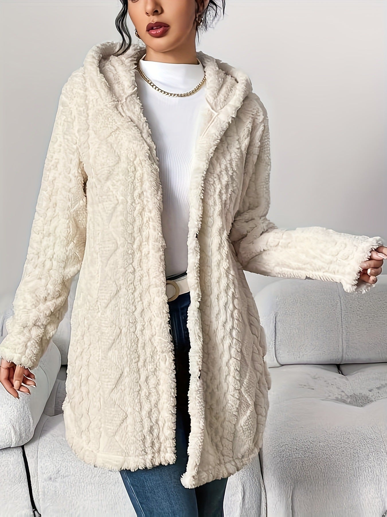 Women's Winter Long Hooded Cardigan Coat - AXON