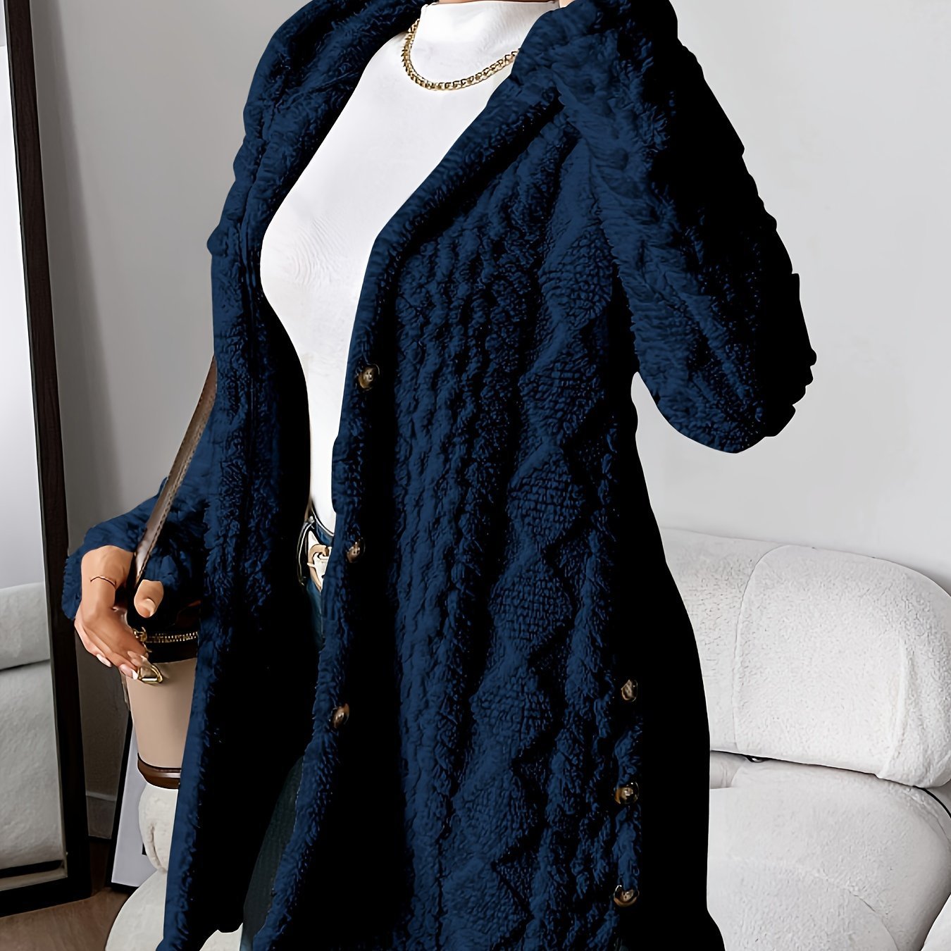 Women's Winter Long Hooded Cardigan Coat - AXON