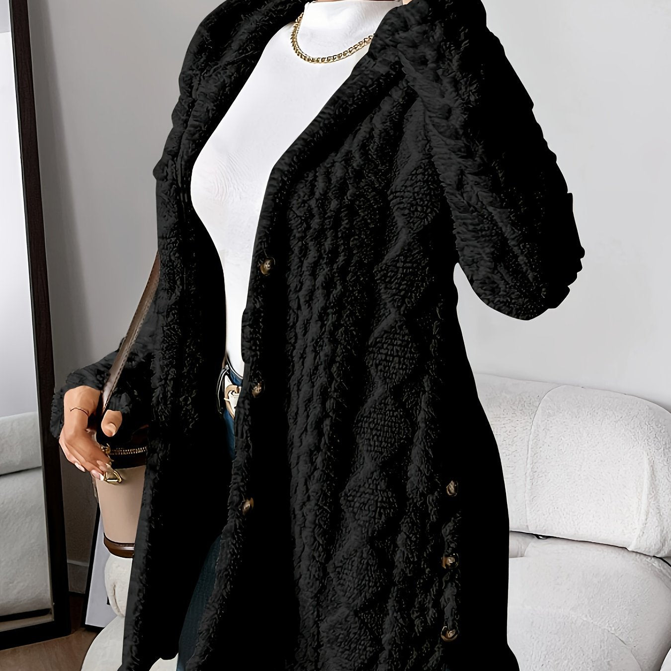 Women's Winter Long Hooded Cardigan Coat - AXON
